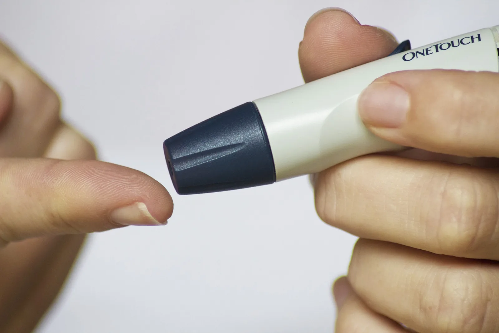 A finger-stick blood sugar check for diabetes care